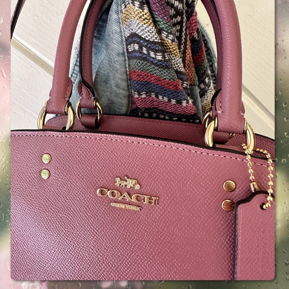 COACH SMALL LILLIE MAUVE PINK CARRYALL 91146 - Picture 7 of 17